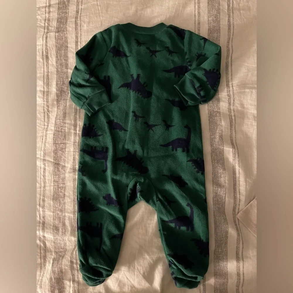 Carters | Fleece Green Dino Pajamas | baby boy 3 mo